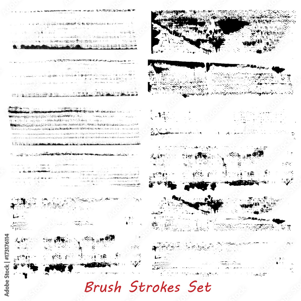 Grungy brush strokes set over white background. Hand drawn grunge. Elements for your work and design. Eps10 Grungy brush strokes set over white background. Hand drawn grunge. Elements for your work and design. Eps10