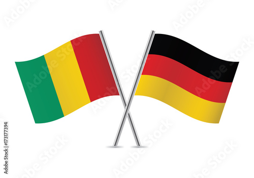 Guinea and Germany flags.Vector illustration.