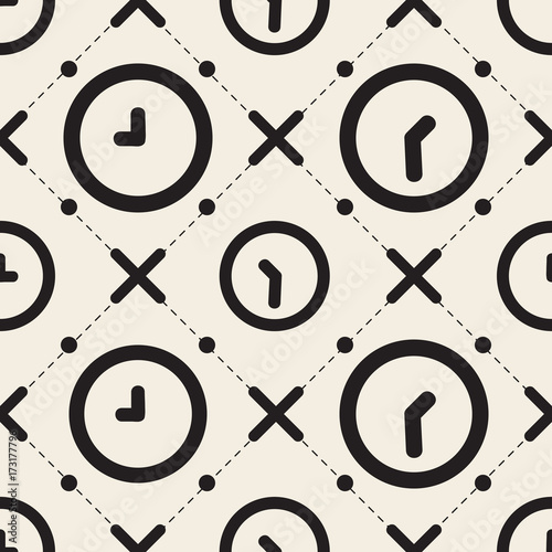 seamless monochrome  clock pattern background