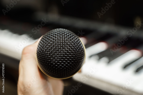 studio microphone close up for vocal recording