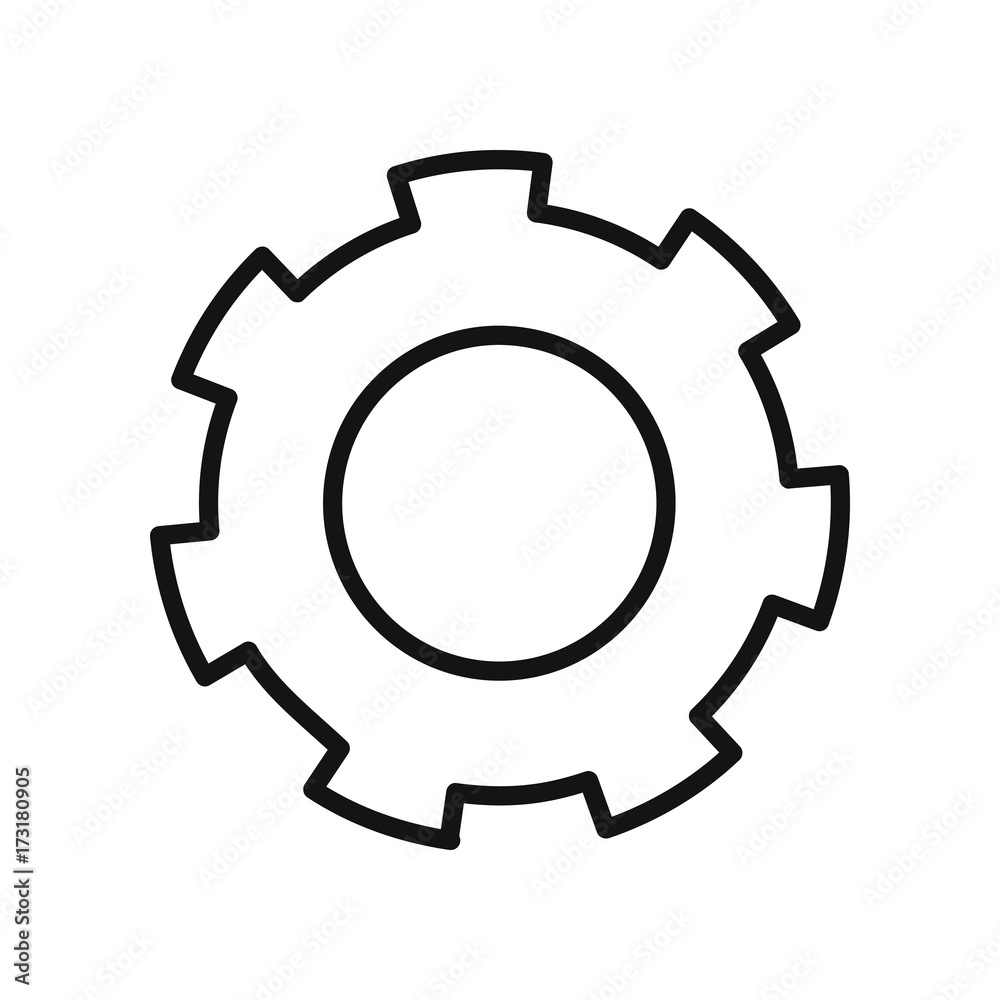 Vector illustration of a flat icon as a gear, picture for an application, website, business presentation, infographics on a white background