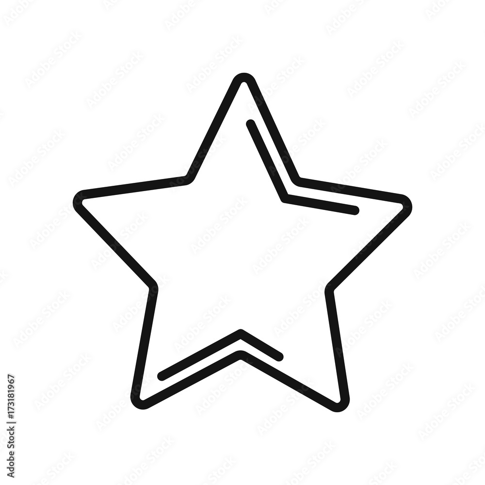 Vector illustration of a flat icon in the form of a pentagonal star, a picture for an application, a website, a business presentation, infographics on a white background
