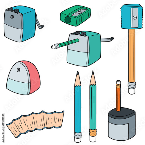 vector set of pencil sharpener