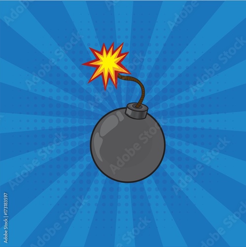 Cartoon comics bomb vector illustration