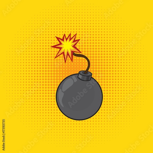 Cartoon comics bomb vector illustration. Comic book style imitation