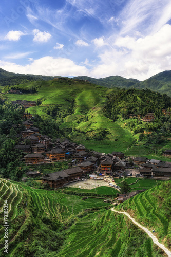 Photography Dazhai village vertical