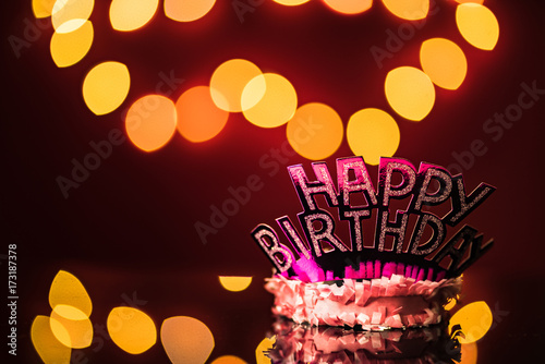 Photography Happy birthday、誕生日、イルミネーション、帽子