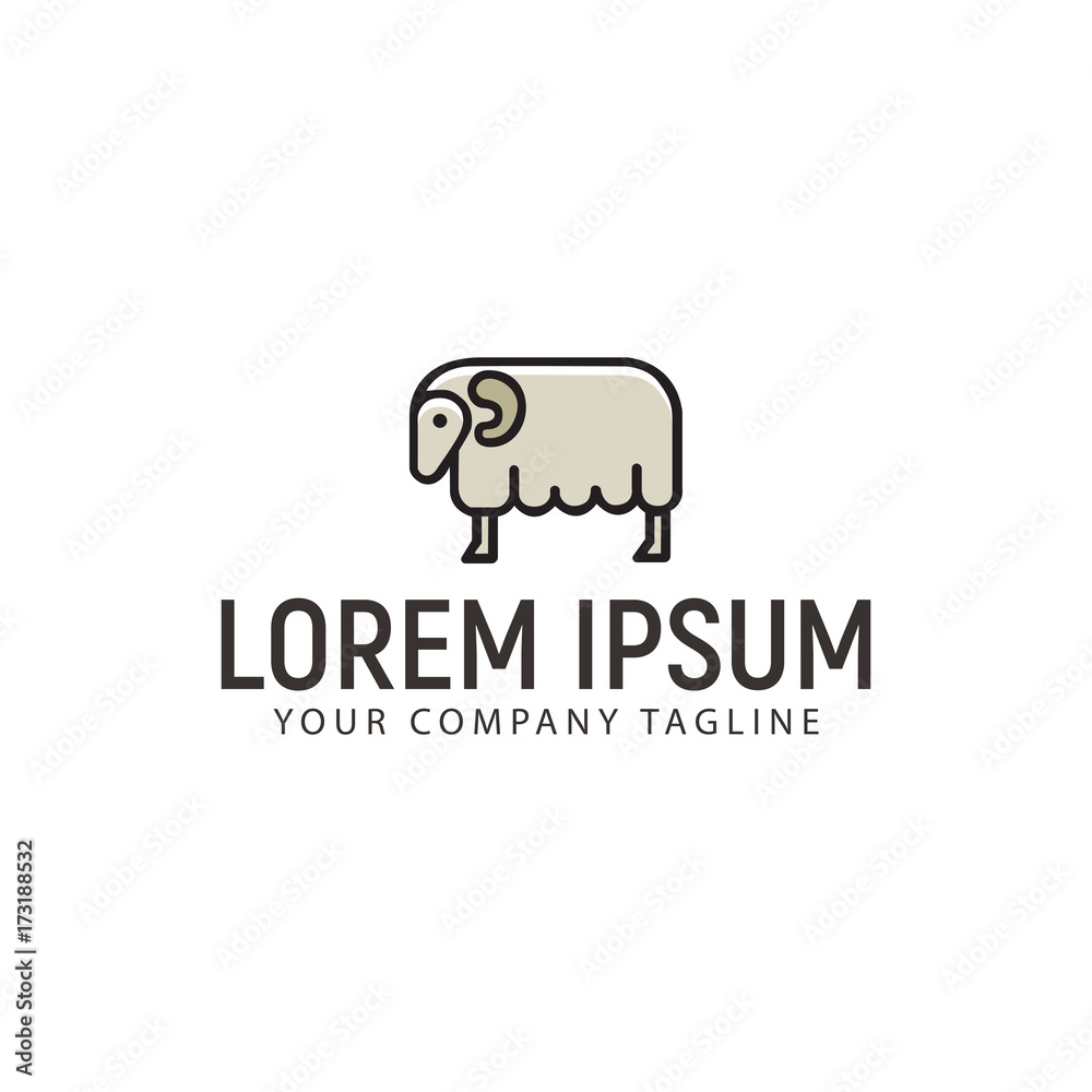 Sheep Logo. Minimalist design concept template