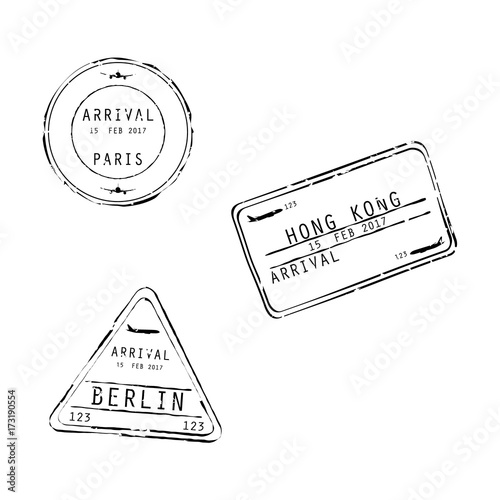 Visa stamps vector