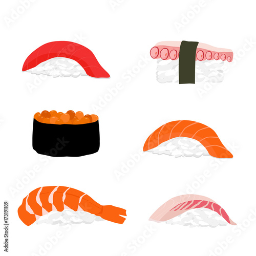 Sushi set vector