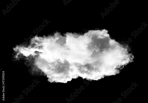 Single cloud isolated over black background