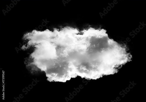 Single cloud isolated over black background