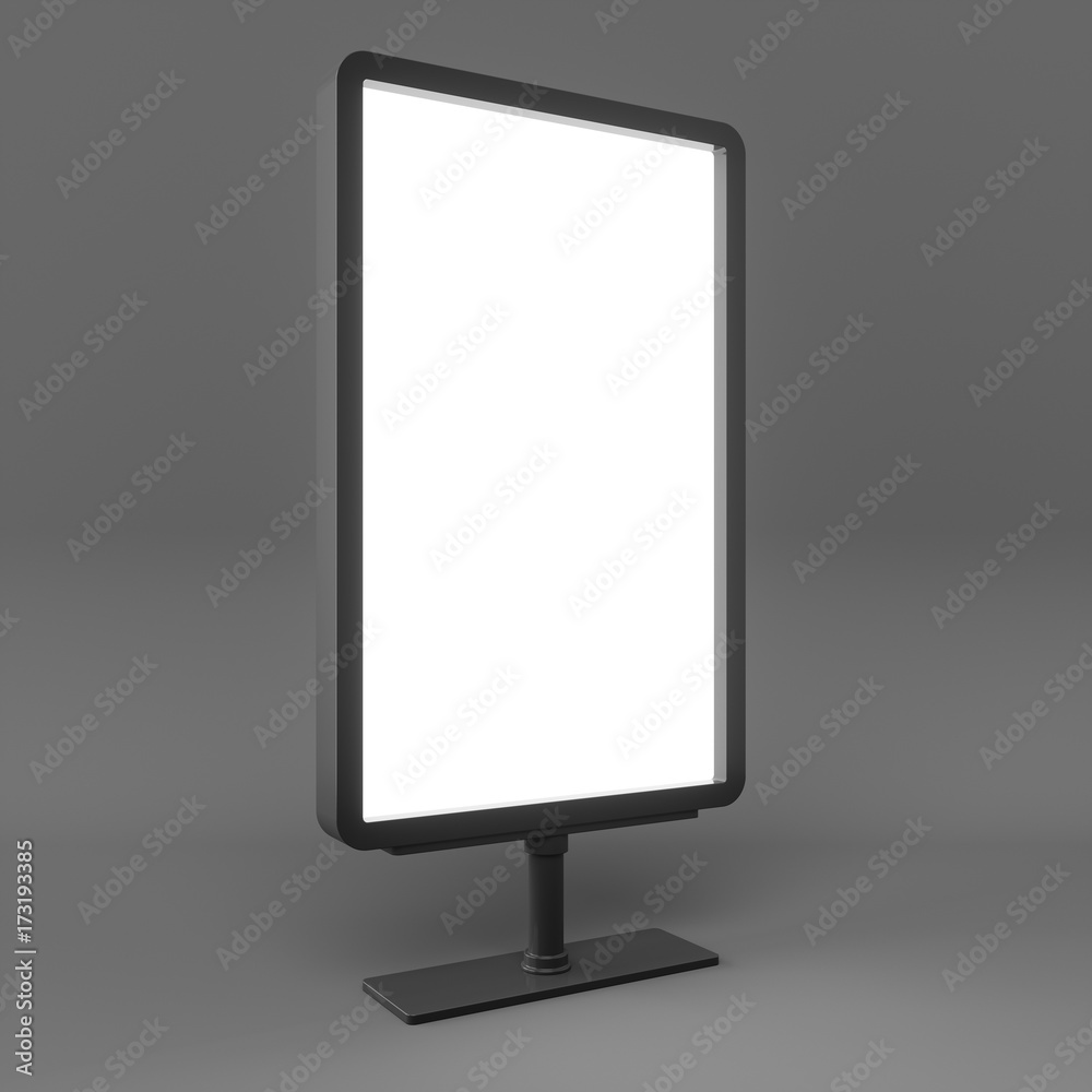 3D rendering Outdoor Advertising Stand Display Lightbox Isolated