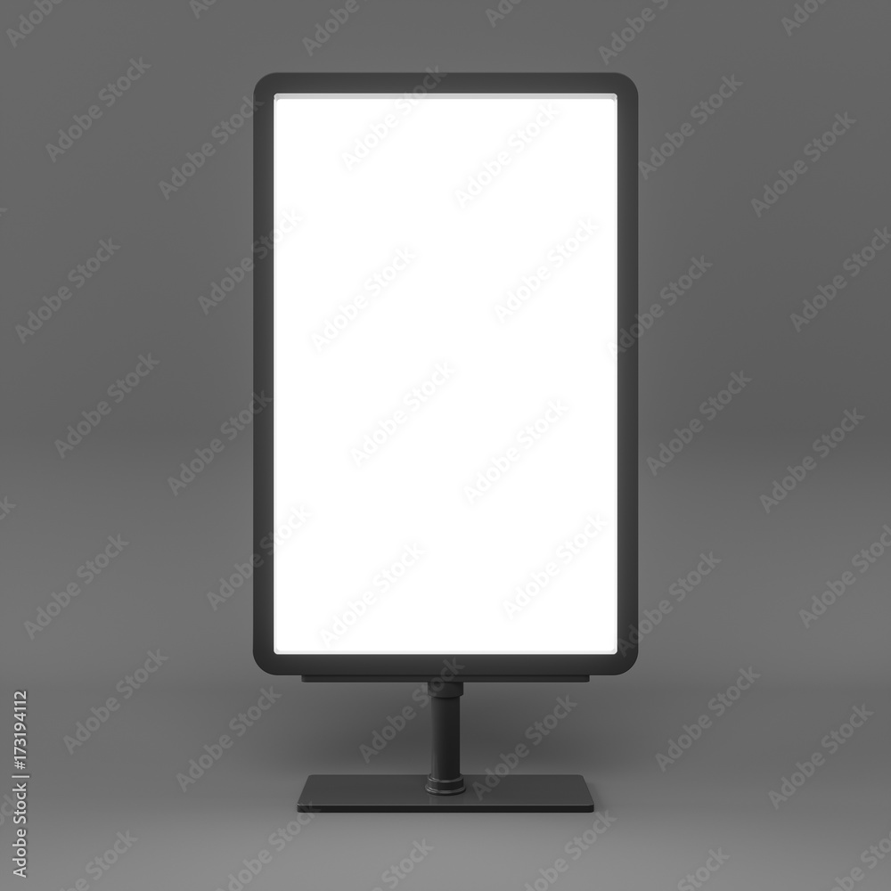 3D rendering Outdoor Advertising Stand Display Lightbox Isolated 3D rendering Outdoor Advertising Stand Display Lightbox Isolated