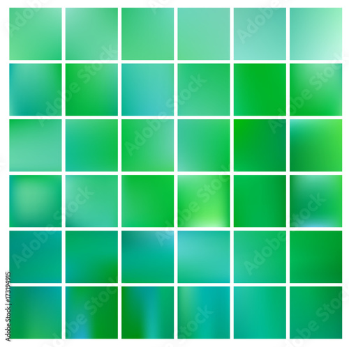 Abstract nature blurred background. Green gradient backdrop with sunlight. Ecology concept for your graphic design, banner or poster. Vector illustration.