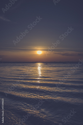 Beautiful sunrise over the beach in Rewa Poland