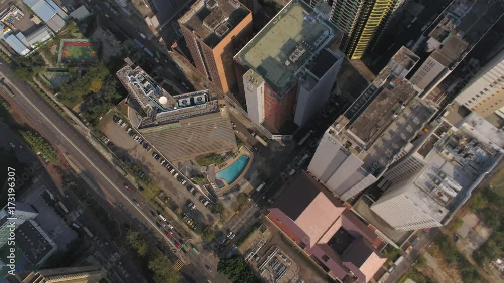 Hong Kong Aerial v211 Flying over Sha Tin New Territories area looking down vertically panning 2/17 Hong Kong Aerial v211 Flying over Sha Tin New Territories area looking down vertically panning 2/17