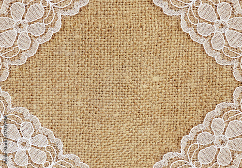 Canvas with white laceas a ...