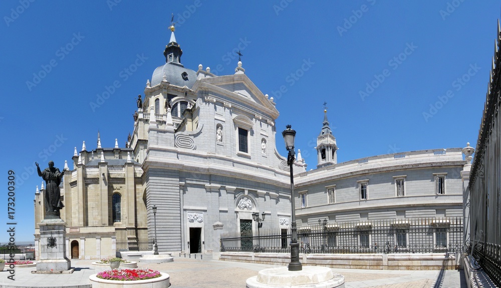 Landmark architecture of Madrid, Spain featuring the royal palace.