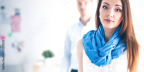 Portrait of attractive female  designer in office