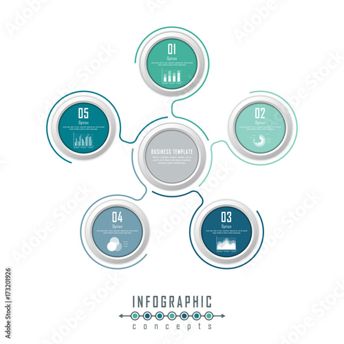 Abstract infographic timeline business template with options, parts, steps or processes. Vector infographic illustration can be used for chart, diagram, web design, presentation, workflow layout