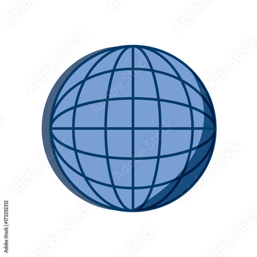global sphere icon over white background vector illustration