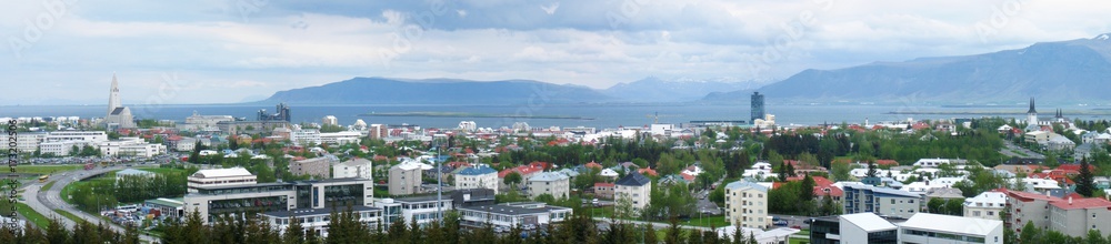 Panorama of Reykjavik, Iceland.