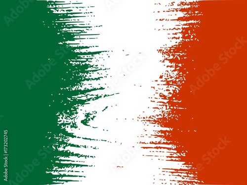 Italy flag design concept. Flag textured by grungy wood pattern. Image relative to travel and politic themes