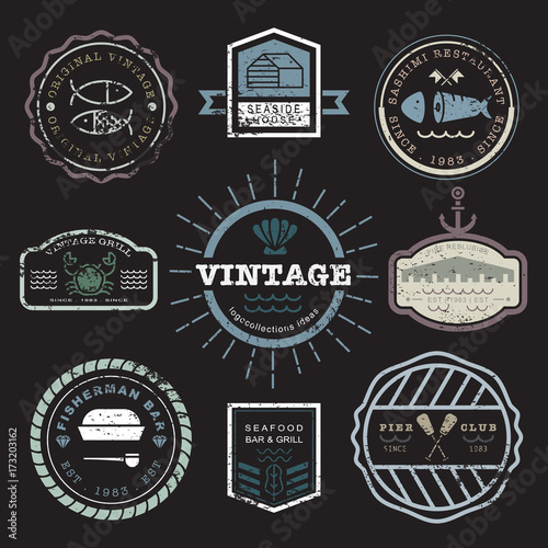 Vintage logo for seafood restaurant