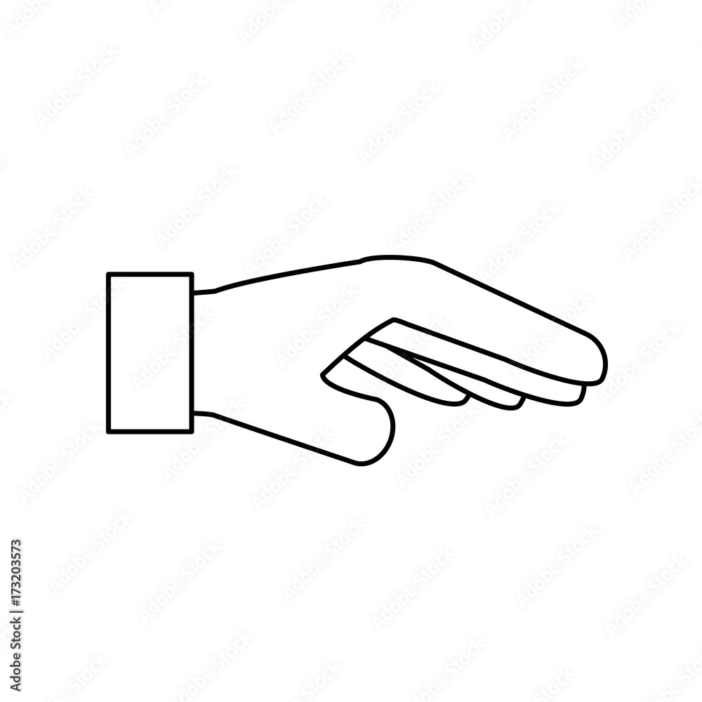 human hand icon over white background vector illustration human hand icon over white background vector illustration
