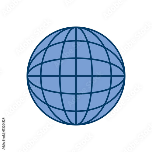 global sphere icon over white background vector illustration