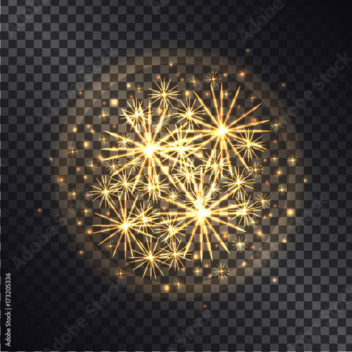 Light Effects of Burning Sparklers on Transparent