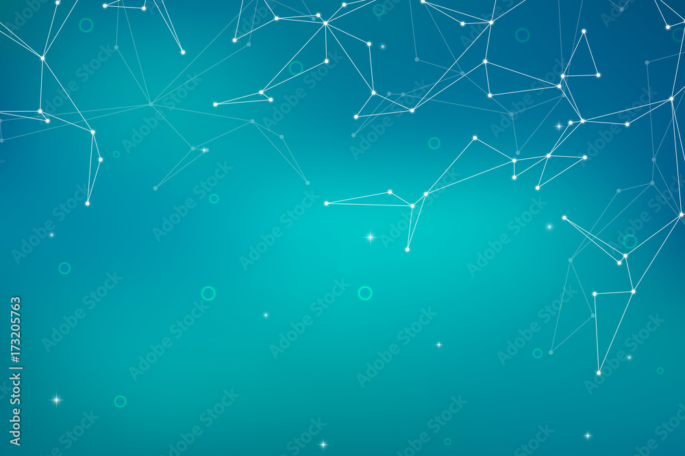 Structure of molecular particles and atom, polygonal abstract background, technology and science concept, illustration. Structure of molecular particles and atom, polygonal abstract background, technology and science concept, illustration.