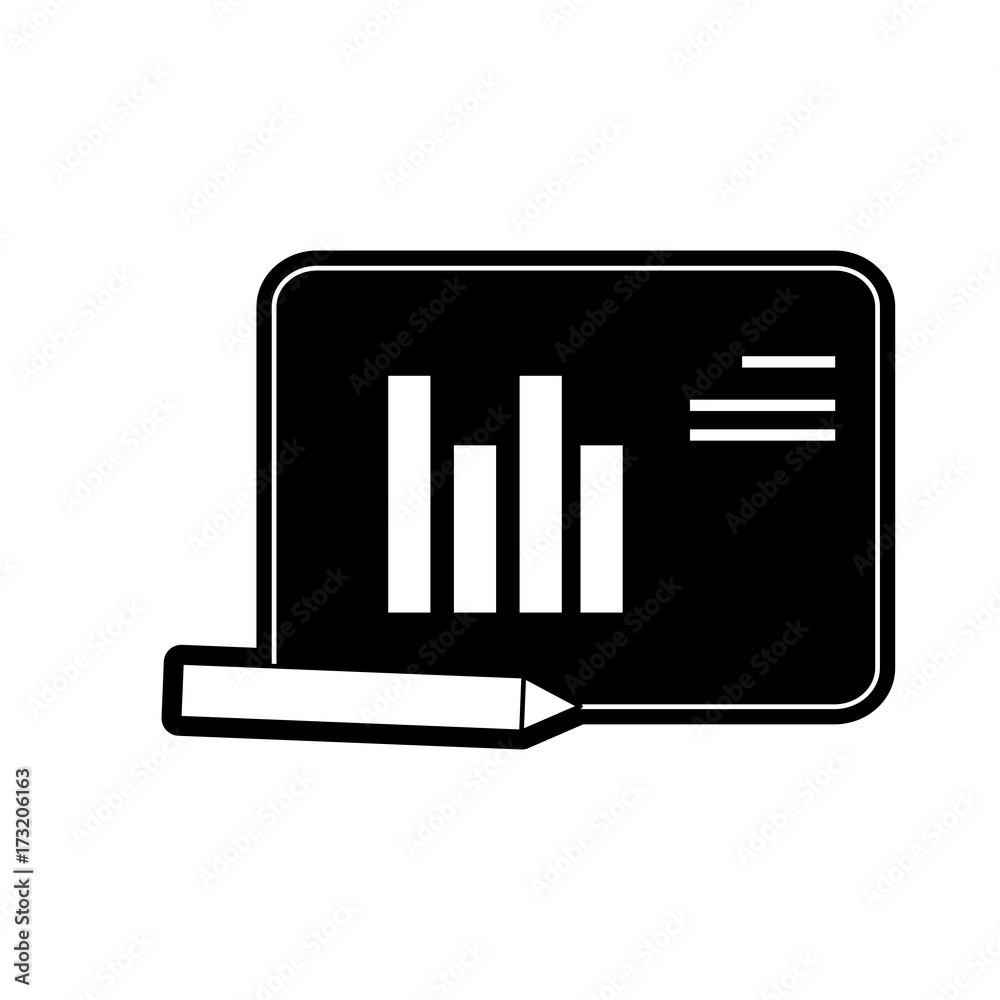 report document with statistic graphic icon over white background vector illustration