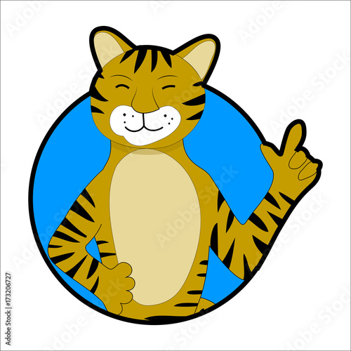 Fototapeta Naklejka Na Ścianę i Meble -  Tiger sticker icon avatar