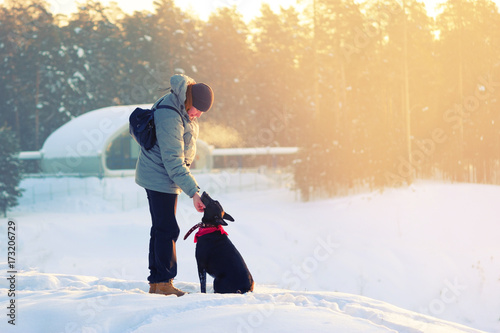 man with a dog photo