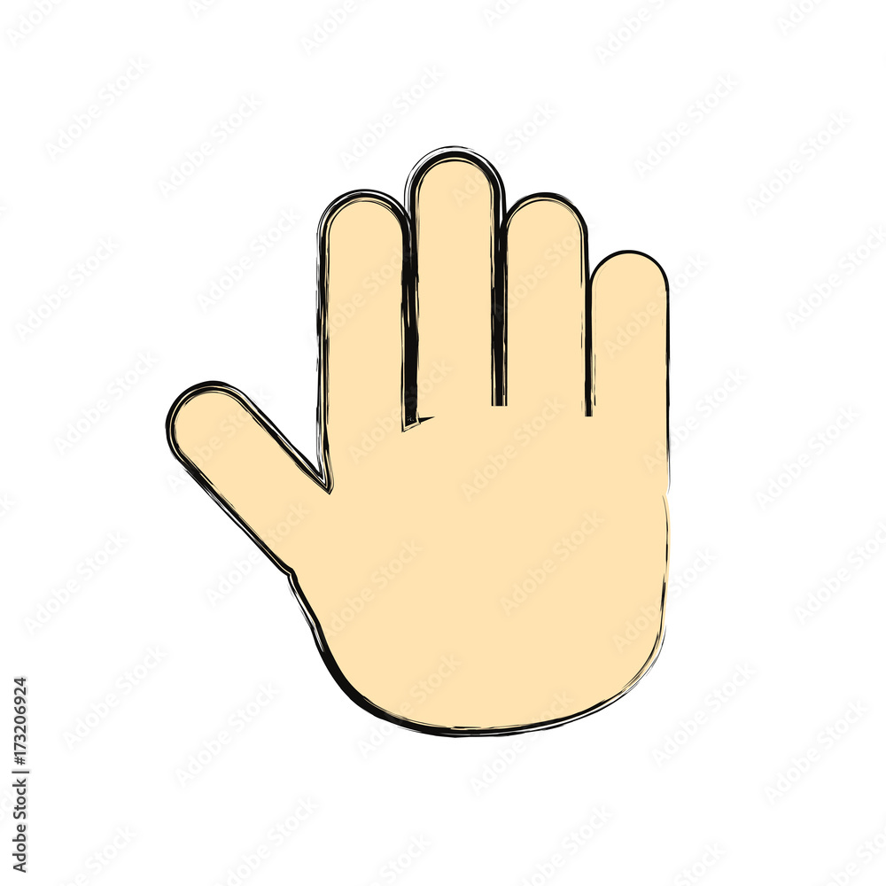 human hand icon over white background vector illustration