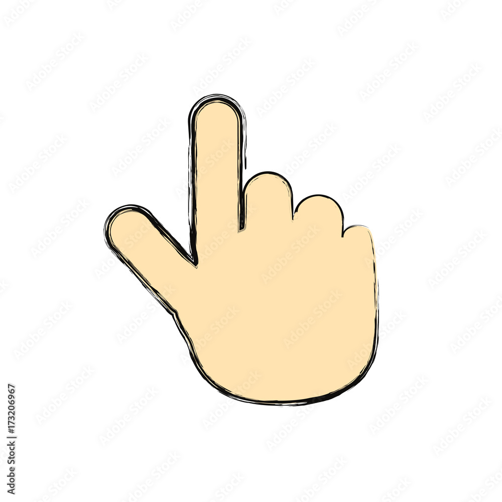 human hand icon over white background vector illustration human hand icon over white background vector illustration