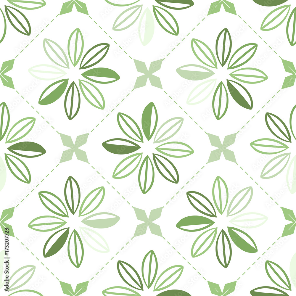 seamless monochrome hand drawn leaf pattern background