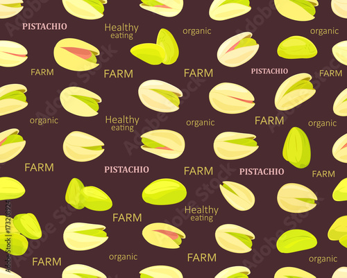 neat seamless texture with pistachios and text for your design