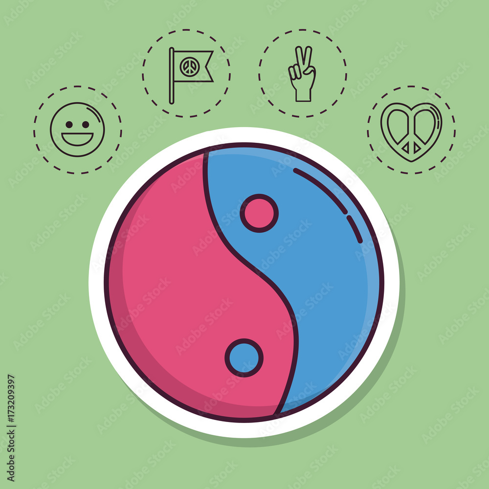 yin yang and peace related icons over green background colorful design vector illustration yin yang and peace related icons over green background colorful design vector illustration