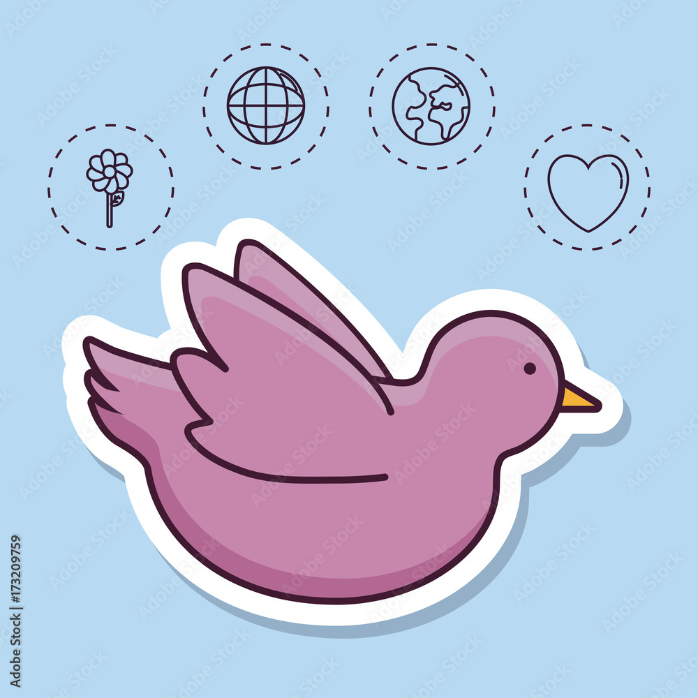 dove and peace related icons over blue background colorful design vector illustration dove and peace related icons over blue background colorful design vector illustration