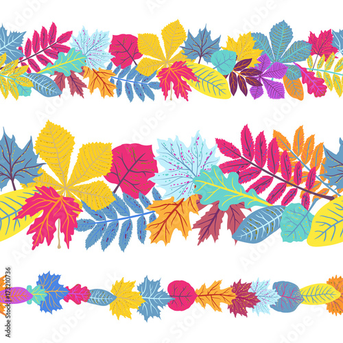 Bright line with leaves and place for your text. ECO autumn Nature wallpaper. BIO design