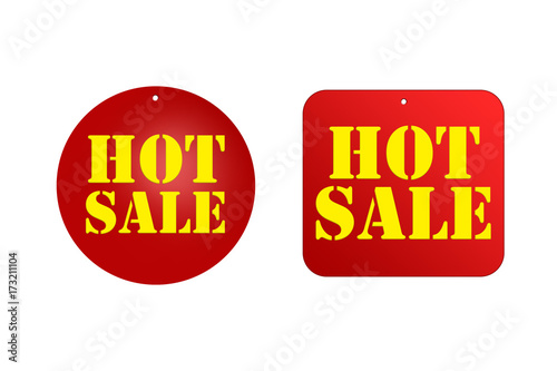 Hot sale on red sticker design for your creative project of Sale promotion, Marketing concept, ad, poster, flier, social media marketing and more in several occasional.