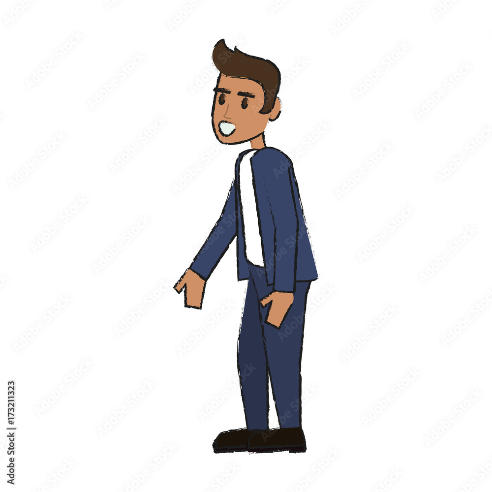 Obraz premium Young guy cartoon icon vector illustration graphic design
