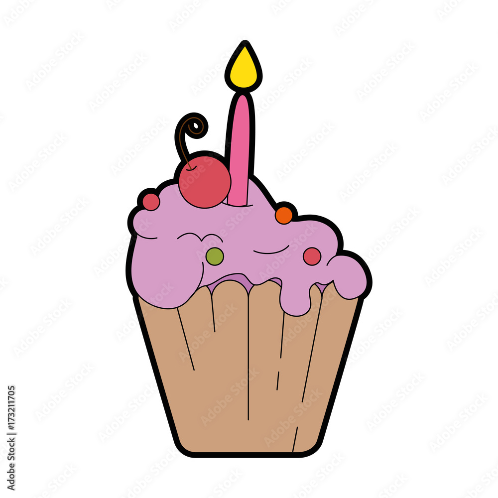 delicious cupcake with candle delicious cupcake with candle