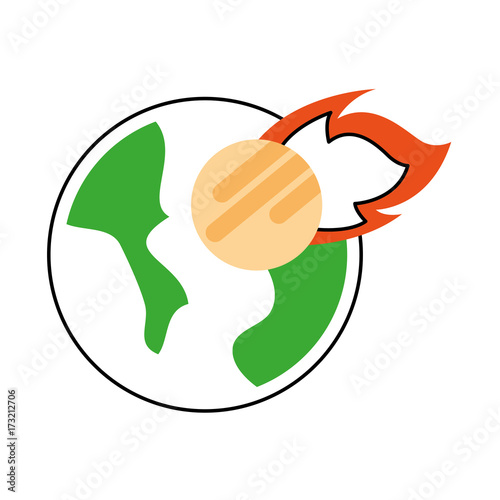 universe planet earth meteorite falling space