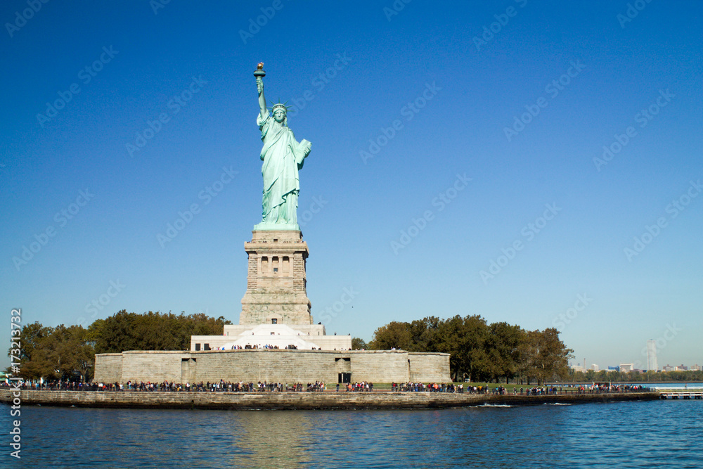 The Statue of liberty at liberty island in New York City