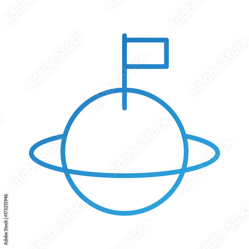 space universe saturn with flag colonization