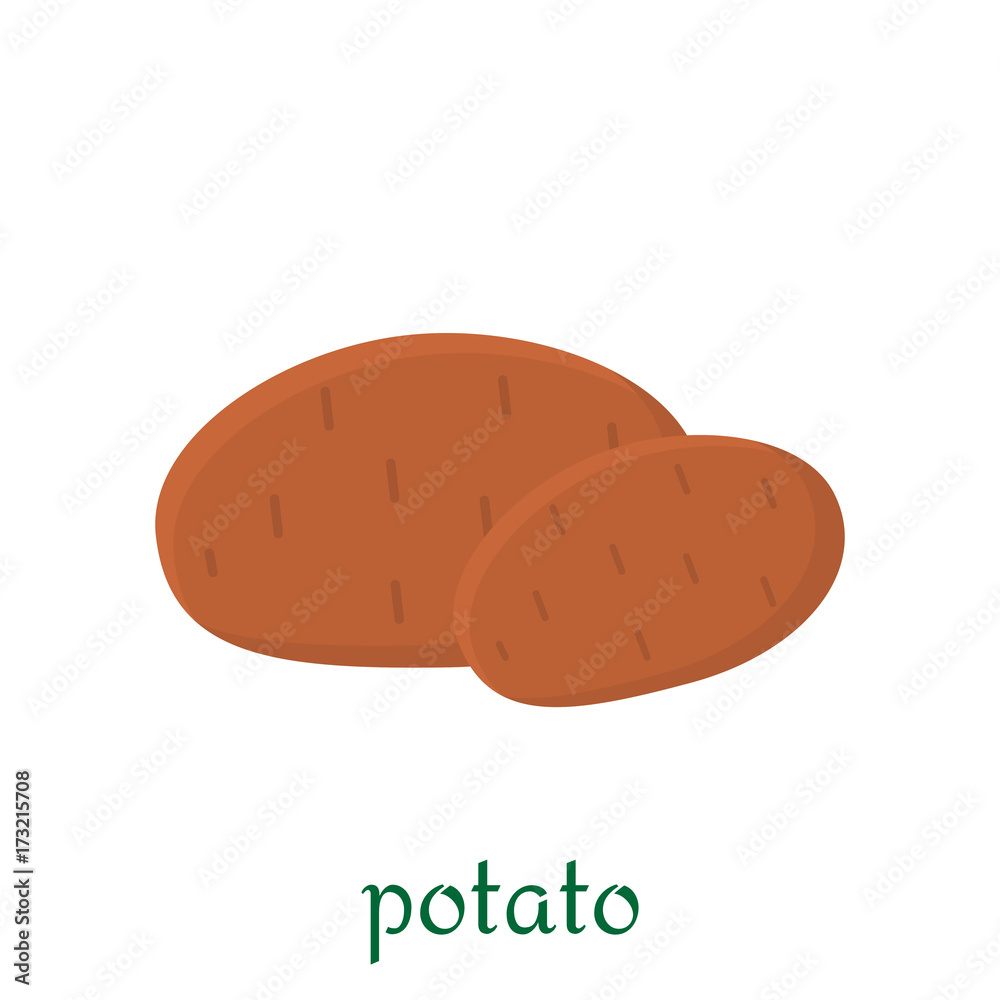 Potato icon in flat style isolated on white background.